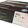 CF370AM (CE411A+CE412A+CE413A) (305A) набор картриджей HP оригинальный для принтера HP CLJ Color M351/ M375/ M451/ M475 CLJ Pro 300 Color M351/ Pro 400 Color M451/ Pro 300 Color MFP M375/ Pro 400 Color MFP M475 CYM Tri-Pack LaserJet Toner Cartridge, 3*260