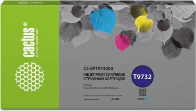 Картридж Cactus T9732 (CS-EPT973200) для Epson WorkForce WF-C869RD3TWFC/ WF-C869RDTWF, голубой, 330мл.
