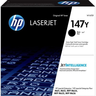 HP W1470Y Оригинальный картридж лазерный 147X для HP LaserJet Enterprise M611dn/ M612dn/ M636z/ M635z экстраповышенной ёмкости, черный, 42000 страниц