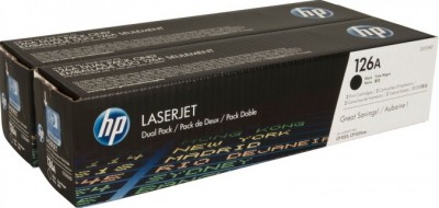 CE310AD (126A) оригинальный картридж HP для принтера HP Color LaserJet CP1025/ CP1025nw/ M175nw/ M275 black, двойная упаковка 2*1200 страниц