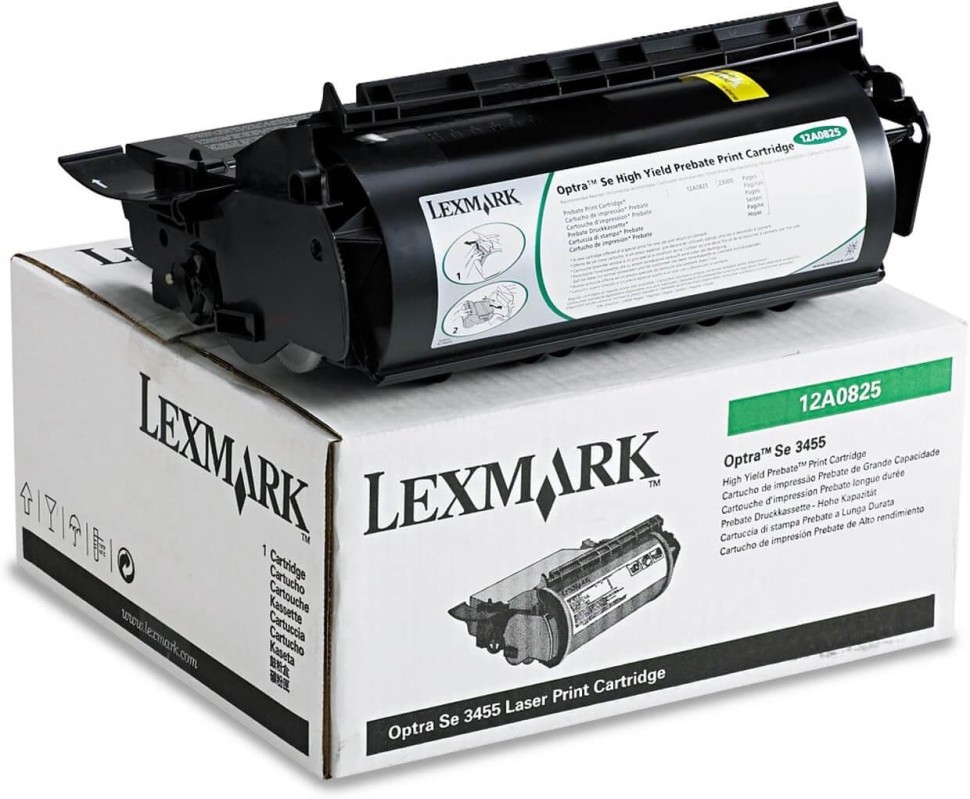 Картридж Lexmark 12A0825 оригинальный для Lexmark Optra SE 3455, Return Program, чёрный, 23000 стр.