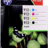 Комплект картриджей HP №912XL (3YP34AE) CMYK оригинальный для HP OfficeJet Pro 8012/ 8013/ 8014/ 8022/ 8023, голубой/ пурпурный/ жёлтый/ чёрный, увеличенный