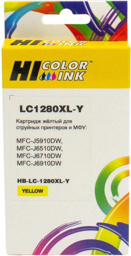 Картридж Hi-Black (HB-LC-1280XY) для Brother MFC-J6510/6910DW, 1,2К, Yellow