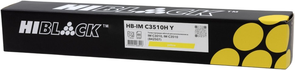 Картридж Hi-Black 842507 (HB-IMC3510HY) Yellow (с чипом) для Ricoh IM C3010/ IM C3510, жёлтый, 28К