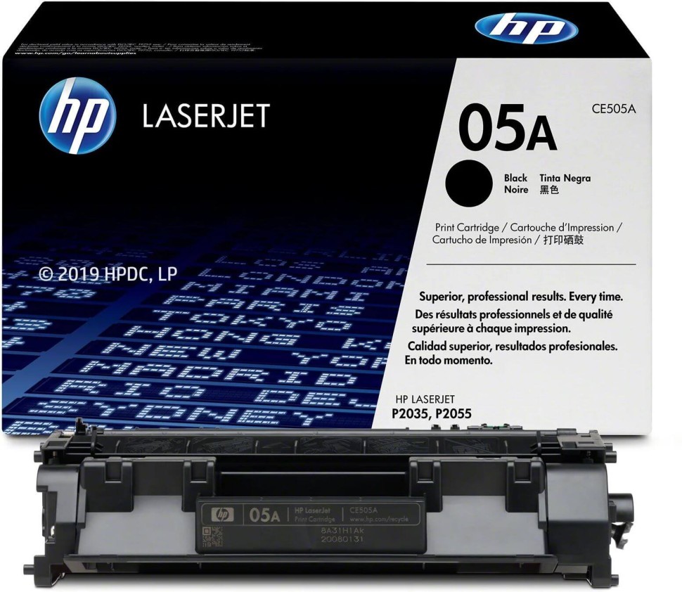 CE505A (05A) оригинальный картридж HP для принтера HP LaserJet P2033/ P2034/ P2035/ P2036/ P2037/ P2053/ P2054/ P2055/ P2056/ P2057d black, 2300 страниц