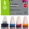 Набор чернил Cactus GI-490 (CS-GI-490SET) CMYK для Canon Pixma G1400/ G2400/ G3400/ G4400, голубой/ пурпурный/ жёлтый/ чёрный, 345мл