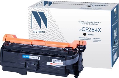 Картридж NV Print CE264X Черный для принтеров HP LaserJet Color CM4540/ CM4540f/ CM4540fskm, 17000 страниц