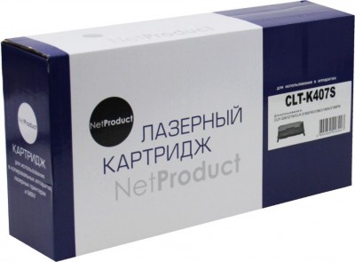 Тонер-картридж NetProduct (N-CLT-K407S) для Samsung CLP-320/ 320n/ 325/ CLX-3185, Bk, 1,5K