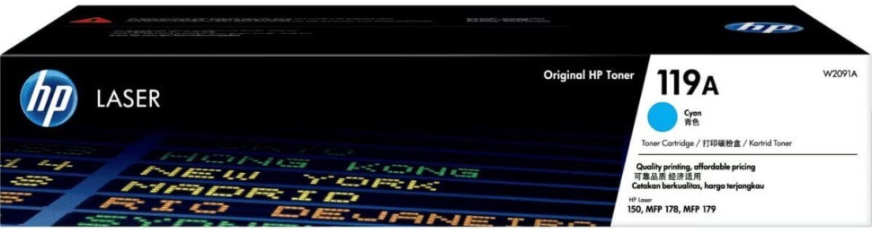 Картридж HP W2091A (119A) Cyan оригинальный для HP Color Laser 150a/ 150nw, MFP 178nw/ 179fnw, голубой, 700 стр.