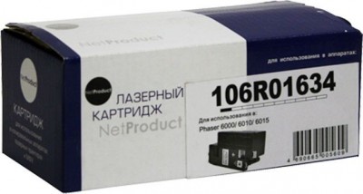Тонер-картридж NetProduct (N-106R01634) для Xerox Phaser 6000/ 6010/ WC6015, Bk, 2K