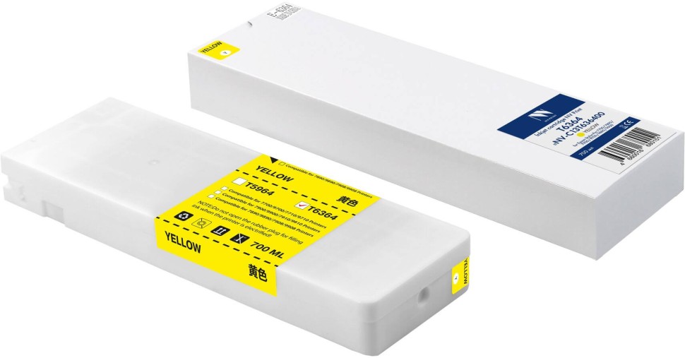 Картридж NV Print T6364 (NV-C13T636400) Yellow для Epson Stylus Pro 7700/ 7890/ 7900/ 9700/ 9890/ 9900, жёлтый, увеличенный, 700мл