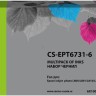 Набор чернил Cactus T673 (CS-EPT6731-6) C/M/Y/K/LC/LM для Epson L800 /L810/ L850/ L1800, многоцветный, 6х100мл