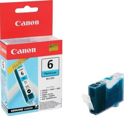 Картридж оригинальный Canon BCI-6PC 4709A002 Photo Cyan для принтера Canon S800 series/ S900/ S9000/ BJC-8200 Photo/ i950/ i560, фото голубой, (270 стр.)