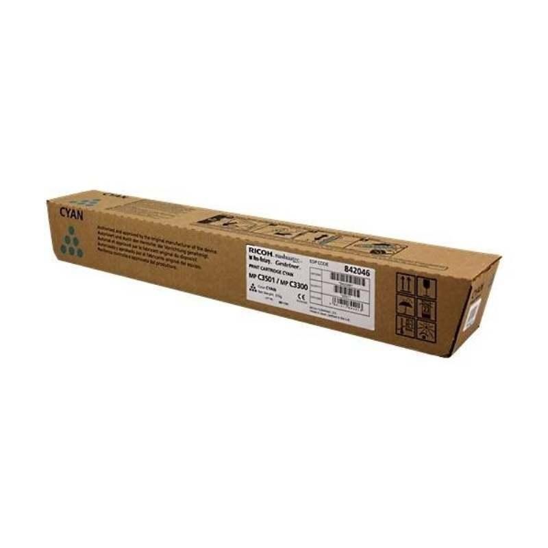 Картридж Ricoh MP C3501E/ C3300E (842046) оригинальный для Ricoh Aficio MP C2800/ C3001/ C3300/ C3501, голубой, 16000 стр.