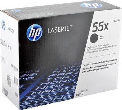 CE255X (55X) оригинальный картридж HP для принтера HP LaserJet P3010/ P3015d/ P3015dn/ P3015n/ P3015x black, 12500 страниц