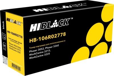 Тонер-картридж Hi-Black (HB-106R02778) для Xerox Phaser 3052/ 3260/ WC 3215/ 3225, Black, 3K (новая прошивка)