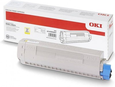 Картридж OKI 45862849/ 45862837 оригинальный для Oki MC853/ MC873/ MC883, жёлтый, 7300 стр.