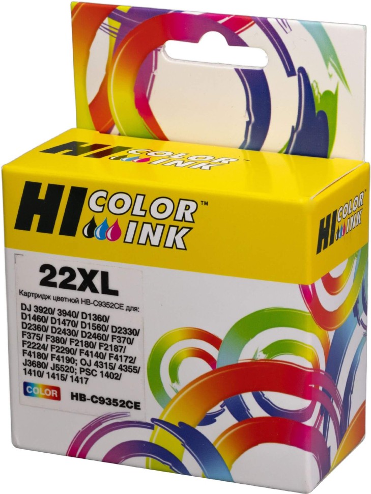 Картридж Hi-Black (HB-C9352AE) для HP DJ 3920/ 3940, №22XL, Color