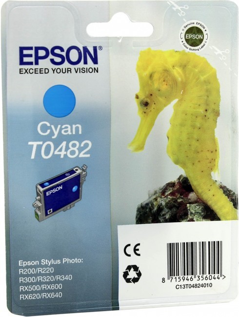 C13T04824010 Картридж Epson T0482 для St.R200/300/RX500/600/620 (синий) (cons ink)