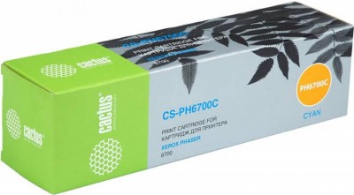 106R01523 Картридж Cactus CS-PH6700C для принтеров Xerox Phaser 6700 голубой (12 000 стр.)