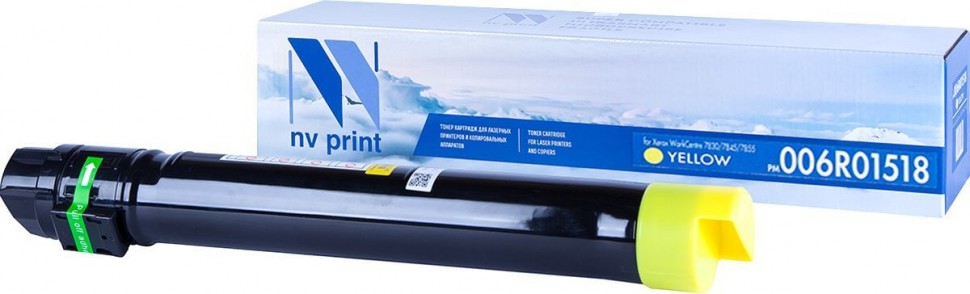 Картридж NV Print 006R01518 Желтый для принтеров Xerox WorkCentre 7525/ 7530/ 7535/ 7545/ 7556/ 7830/ 7835/ 7845/ 7855/ 7970, 15000 страниц