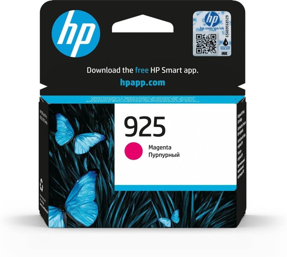 Картридж HP №925 (4K0V7PE) Magenta оригинальный для HP OfficeJet Pro 8123/ 8123/ 8128/ 8134 All-in-One Printer, пурпурный, 400 страниц