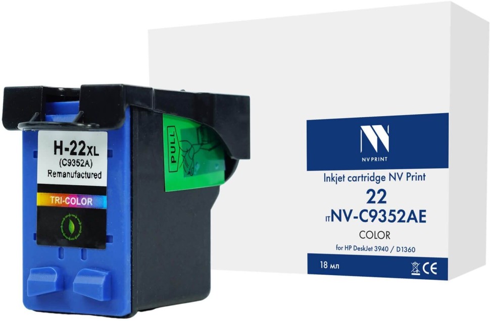 Картридж NV Print №22 (NV-C9352AE) Color для HP DeskJet 3940/ D1360, цветной
