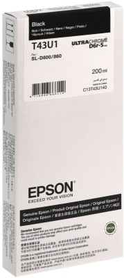 Картридж Epson C13T43U140 (T43U1) Black оригинальный для Epson SureLab SL-D800, чёрный, 200мл