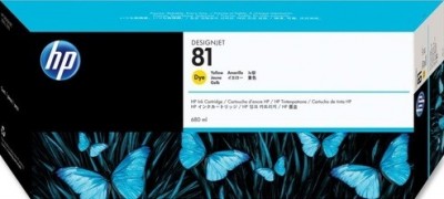 Картридж HP DJ 5000 (C4933A) желтый №81