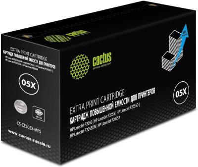 Картридж Cactus CE505XX (CS-CE505X-MPS) для принтеров HP LaserJet P2050/ P2055, чёрный, увеличенный, 13000 страниц