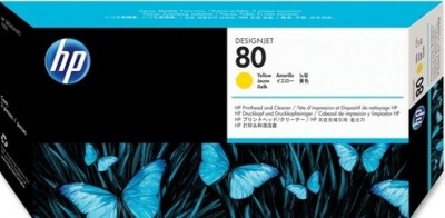 Картридж №80 для HP DsgJ 1000 (C4823A) желтая головка+чист.кар-ж технология оригинал