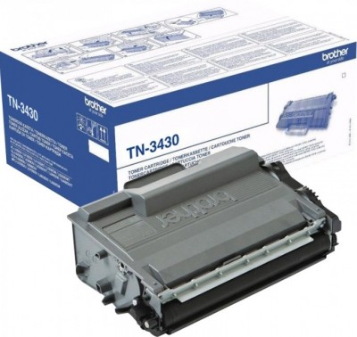TN-3430 оригинальный картридж Brother для принтеров Brother HL-L5000/ L5100/ L6250/ L6300/ L6400/ DCP-L5500/ L6600/ MFC-L5700/ L5750/ L6800/ L6900 black (3 000 стр.)
