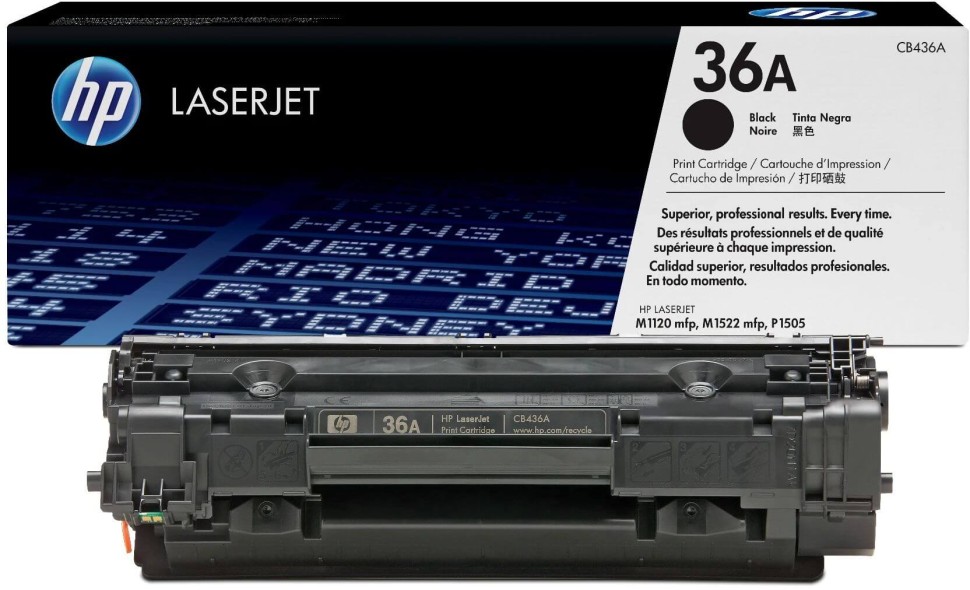 Картридж HP CB436A (36A) оригинальный для HP LaserJet P1503/ P1504/ P1505/ P1506/ M1120/ M1522, чёрный, 2000 страниц