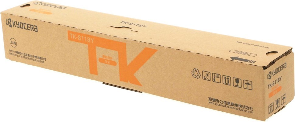 Картридж Kyocera TK-8118Y (1T02P3ACN0) ASIA Yellow оригинальный для Kyocera ECOSYS M8124cidn/ M8130cidn, жёлтый, 6000 стр.