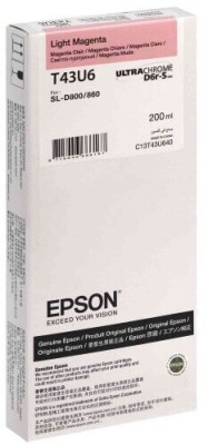 Картридж Epson C13T43U640 (T43U6) Light Magenta оригинальный для Epson SureLab SL-D800, светло-пурпурный, 200мл