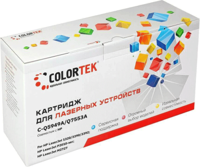 Картридж Colortek Q5949A/Q7553A (CT-Q5949A/Q7553A) для принтеров HP LaserJet 1320/ 3390/ 3392/ P2014/ P2015/ M2727, 3 000 стр.