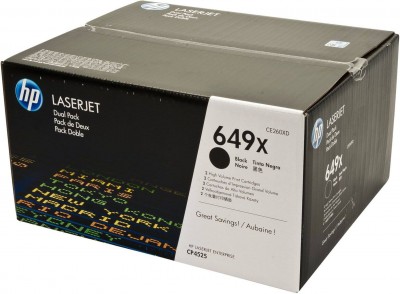 CE260XD (649X) оригинальный картридж HP для принтера HP Color LaserJet CP4025/ CP4525 black, двойная упаковка 2*17000 страниц