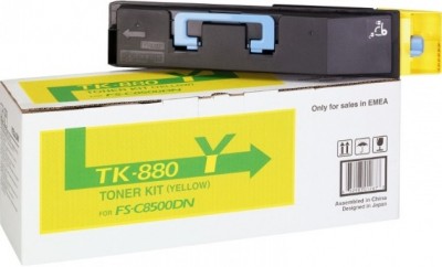 TK-880Y (1T02KAANL0) оригинальный картридж Kyocera для принтера Kyocera FS-C8500DN, yellow (18000 стр.)