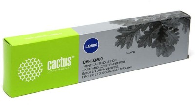 Картридж Cactus C13S015633BA (CS-LQ800) Black для Epson LQ-300/ LQ-800/ LQ-850/ ERC-19/ LX-300/ LX-300+/ LX-400, чёрный, 12,7мм х 10м, 2,5млн