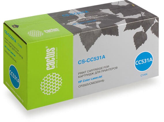Cactus CC531A Картридж (CS-CC531A) для HP Laser Jet CP2025/ CM2320mfp, голубой