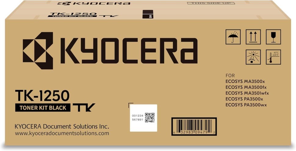 Картридж Kyocera TK-1250 (1T0C3H0NL0) оригинальный для Kyocera ECOSYS MA3500x/ MA3500fx/ MA3501wfx/ PA3500x/ PA3500wx, 3000 страниц