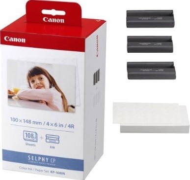 Canon KP-108IN Набор картриджей и бумаги на 108 листов для Canon Selphy CP-100/200/220/300/330/400/500/600/510/710. (Комплект из трёх KP-36IP. 108 стр.)