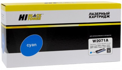 Тонер-картридж Hi-Black (HB-W2071A) для HP Color Laser 150a/ 150nw/ 178nw/ 179fnw, №117A, Cyan, 0,7K