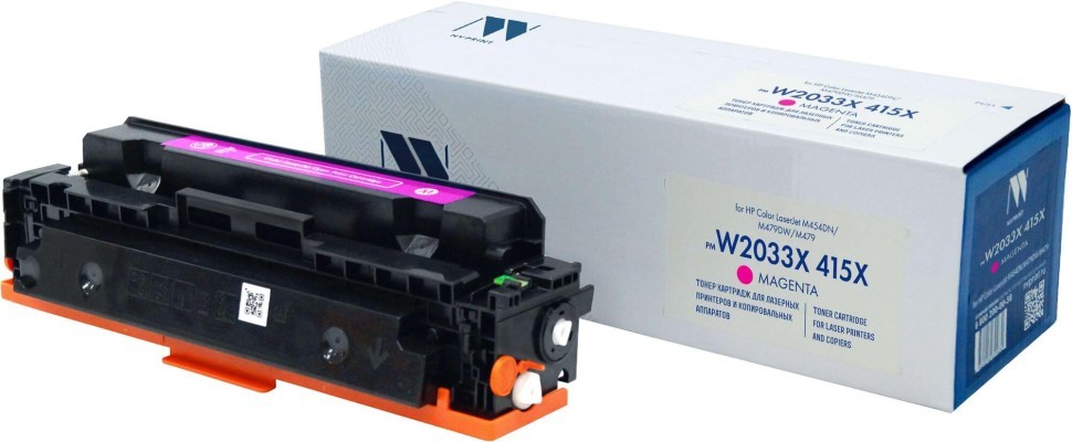 Картридж NV Print W2033X 415X (NV-W2033X-415X-M) Magenta до версии 002_2428A для HP Color LaserJet Pro M479/  M454/ M480/ M455, пурпурный, увеличенный, 6000 стр.