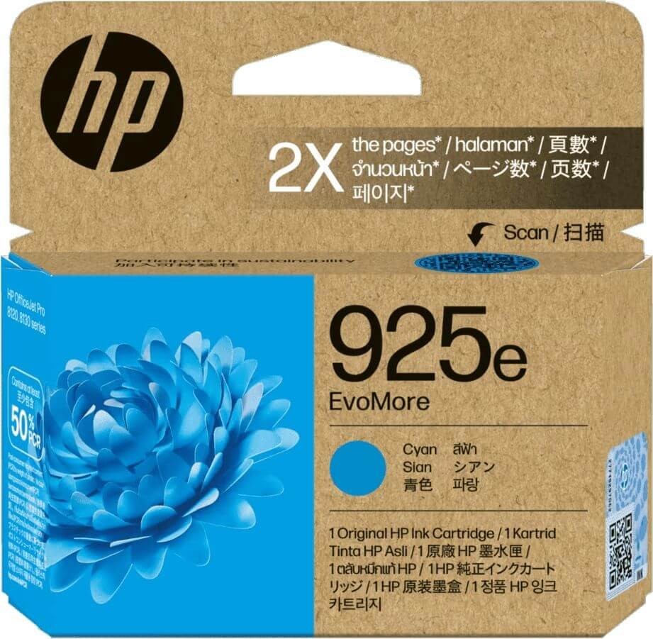 Картридж HP №925e (4K0W0PE) EvoMore Cyan оригинальный для HP OfficeJet Pro 8120/ 8130, голубой, увеличенный, 800 страниц