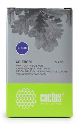 Картридж Cactus C43S015374 (CS-ERC30) Black для Epson ERC30/ ERC34/ ERC38, TM-U220, чёрный, 12,7мм х 5м, 1млн