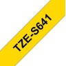 Картридж Brother TZE-S641 (TZeS641) оригинальный для Brother P-Touch, сверхклейкая лента 18мм*8м, чёрный на жёлтом