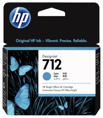 Картридж HP №712 (3ED67A) Cyan оригинальный для HP DesignJet T230/ T250/ T630/ T650, голубой, 29 мл