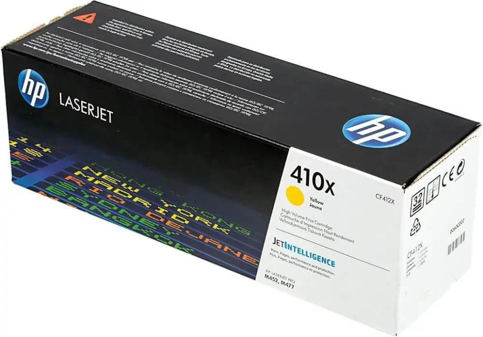 Картридж HP CF412X (410X) Yellow оригинальный для HP Color LaserJet Pro M377/ M477/ M452, жёлтый, увеличенный, 5000 страниц