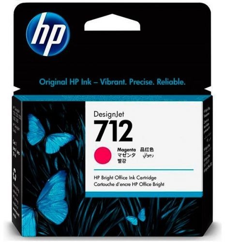 Картридж HP №712 (3ED68A) Magenta оригинальный для HP DesignJet T230/ T250/ T630/ T650, пурпурный, 29 мл